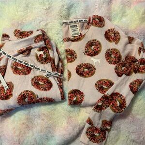 Vintage PINK Donut Holiday PJ set